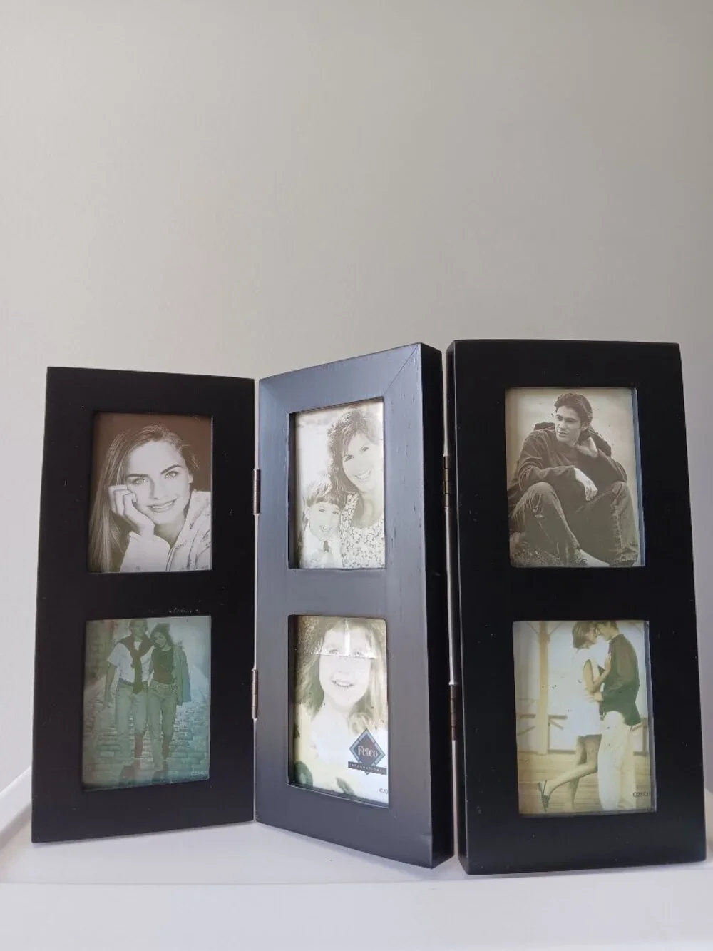 New Fetco Intl. Table-Top Multi Picture Frame 6 Images Wood Black 2 x 3